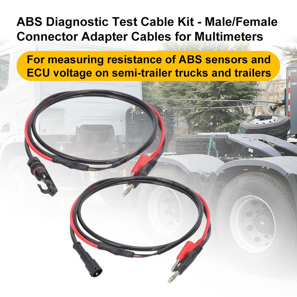 ABS Diagnostic Multimeter Cable Adapter for Heavy Duty Semi Trucks Trailers USA