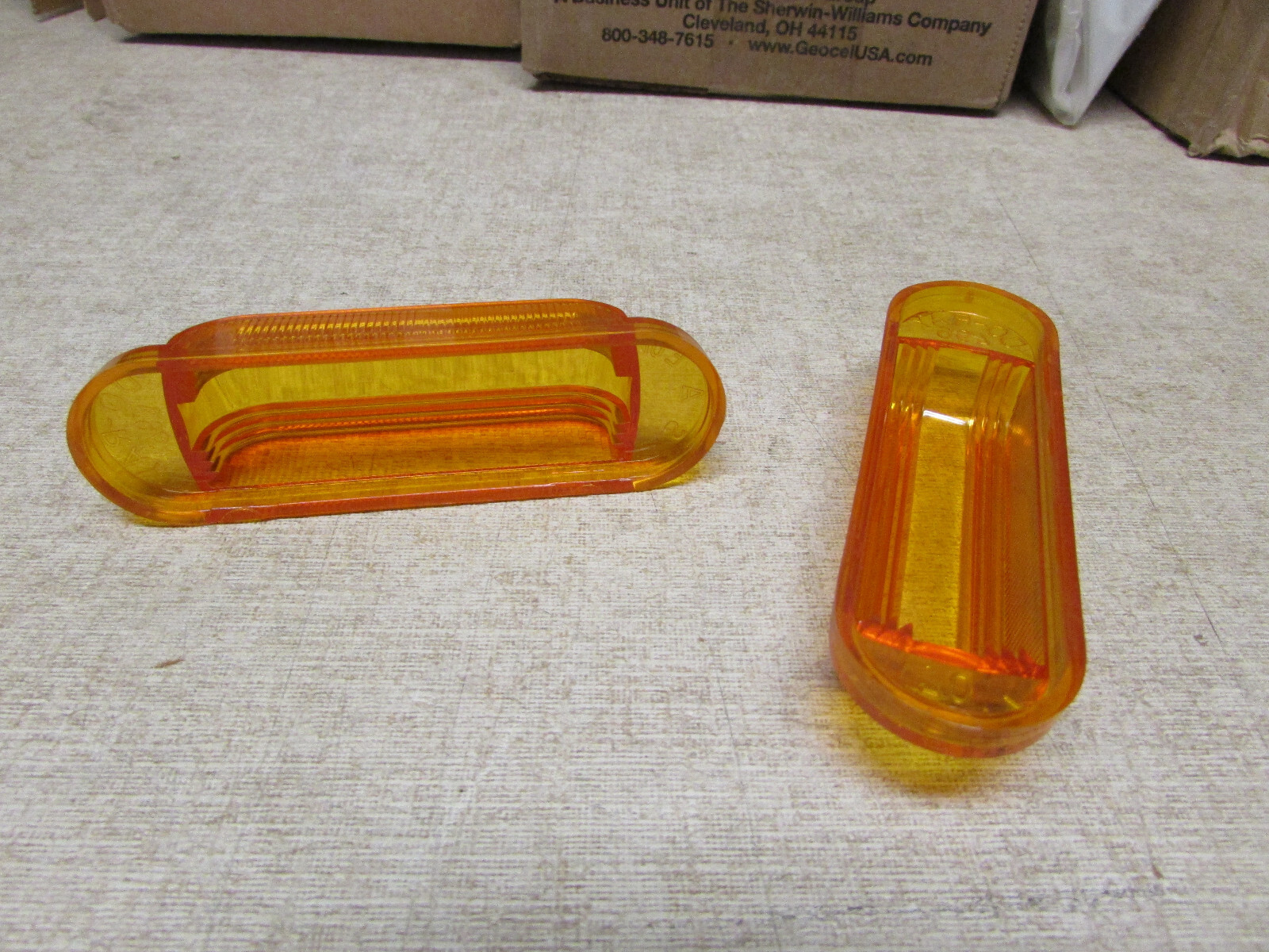 (2) Truck Lite Amber 99050Y Marker Light Lens Oval Snap Fit Mount Red 496 Lens