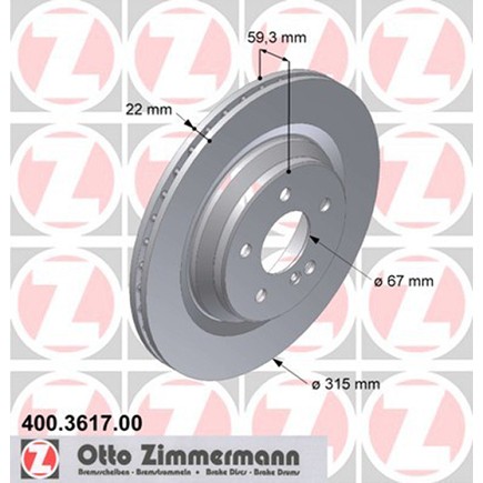 Zimmermann 400361700 Disc Brake Rotor