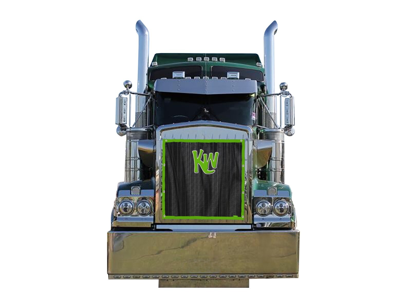 Premium Lime KW Mesh Bug Screen Fits Kenworth W900B by GrilleAdz