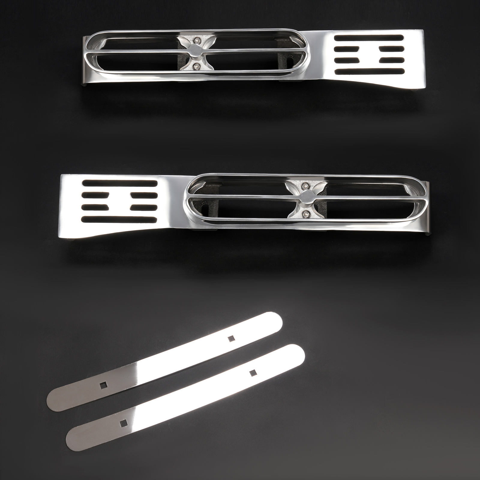 Fits Peterbilt 389 388 Double JJ Blinker Bar Silver Front Fender Light Bracket