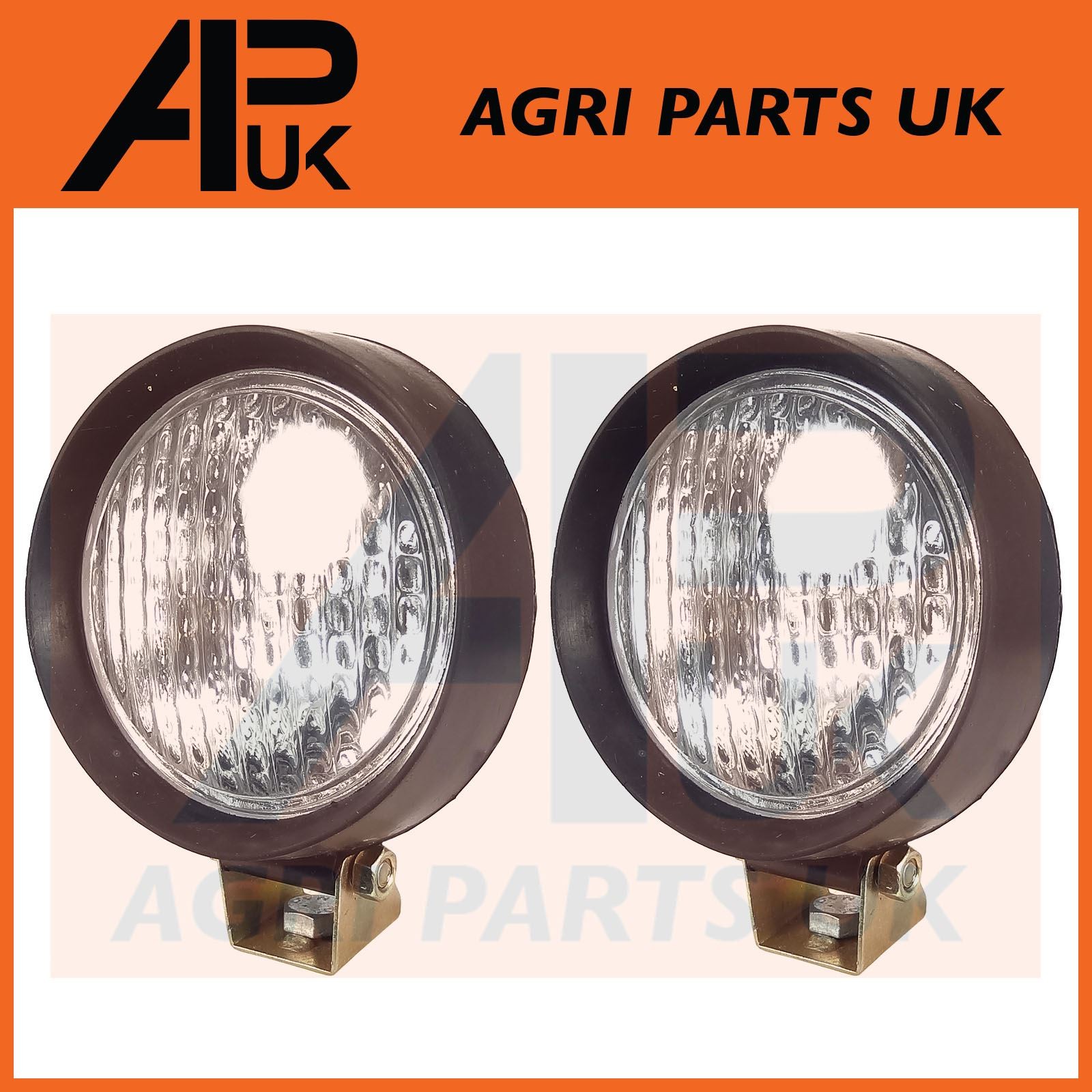 2X Halogen H3 Round Rubber 5″ 126mm Work Lamp Light Flood 12V 55W for Landrover