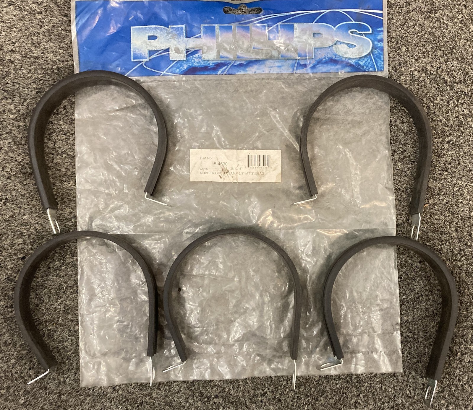QTY 5 New Genuine Phillips 5-46301 Rubber Cush Clamp 3/8″ MT 3″