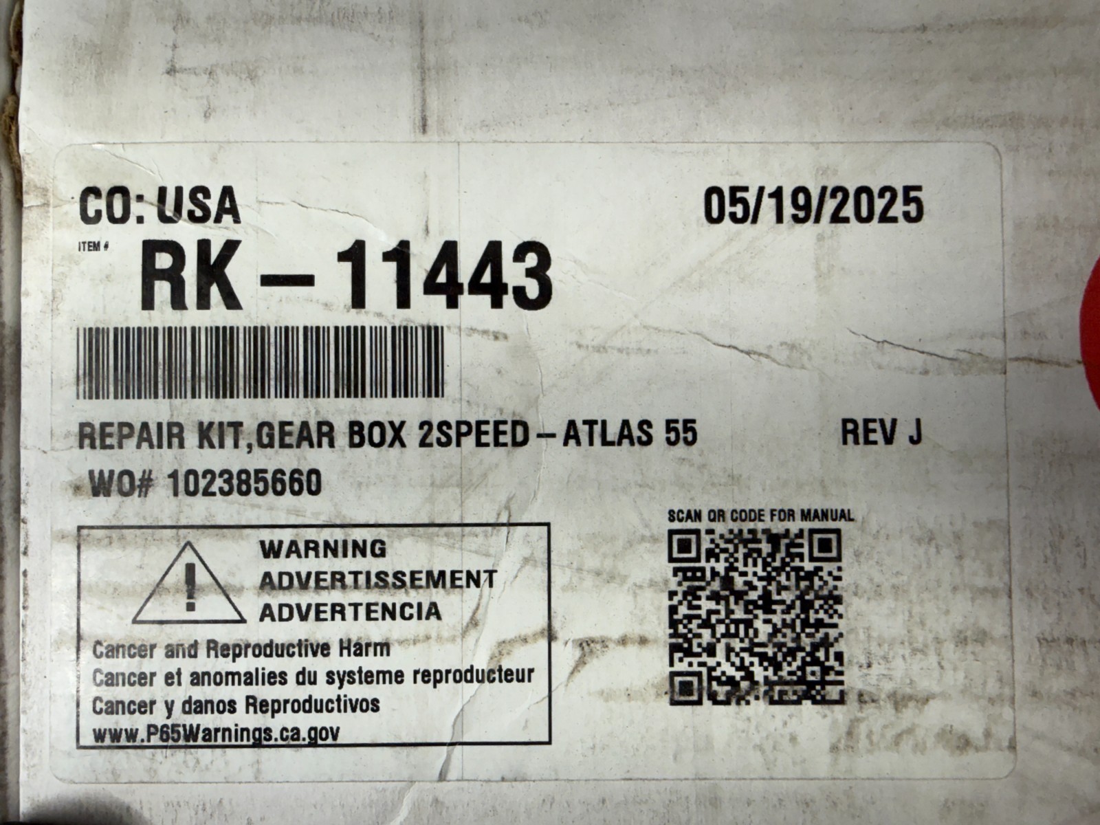 SAF Holland RK-11443 Atlas 55 Landing Gear 2-Speed Gearbox Repair Kit