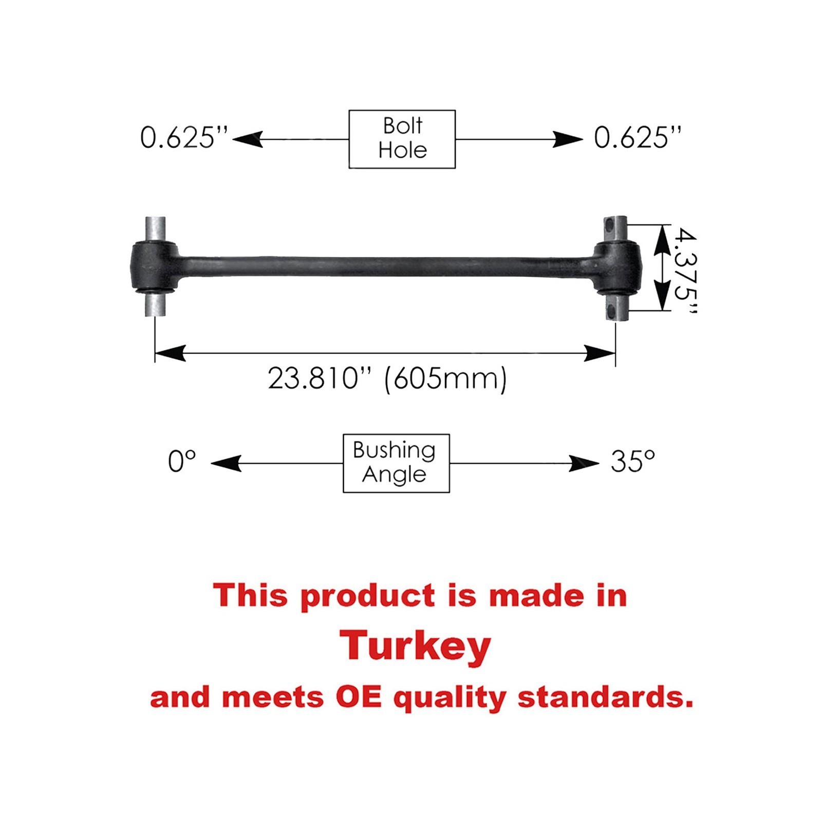 Torque Rod 23.810in Freightliner KGA-1613965000 TMR534 1615632001 6813266716
