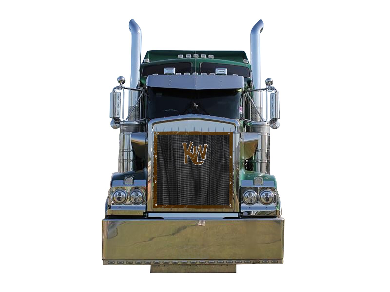 Premium Brown KW Mesh Bug Screen Fits Kenworth W900B by GrilleAdz