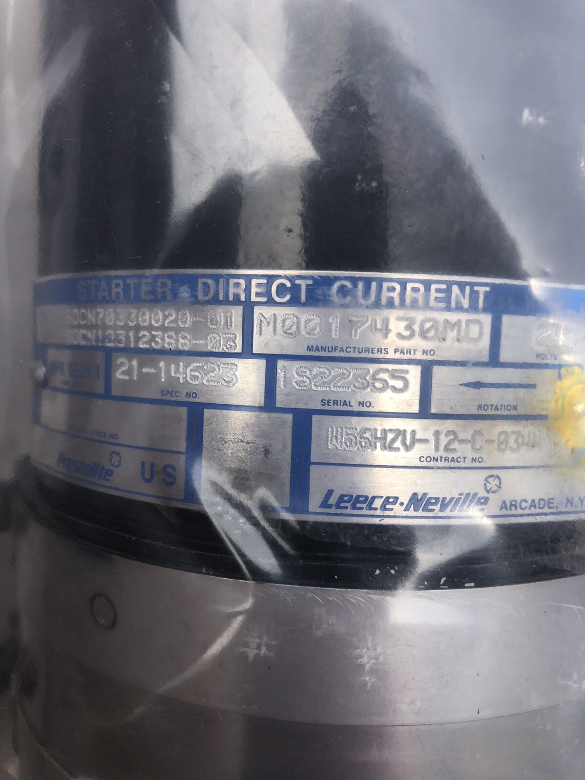 Leece-Neville Prestolite Honeywell Starter Motor M0017430MD 70330020-01 Turbine
