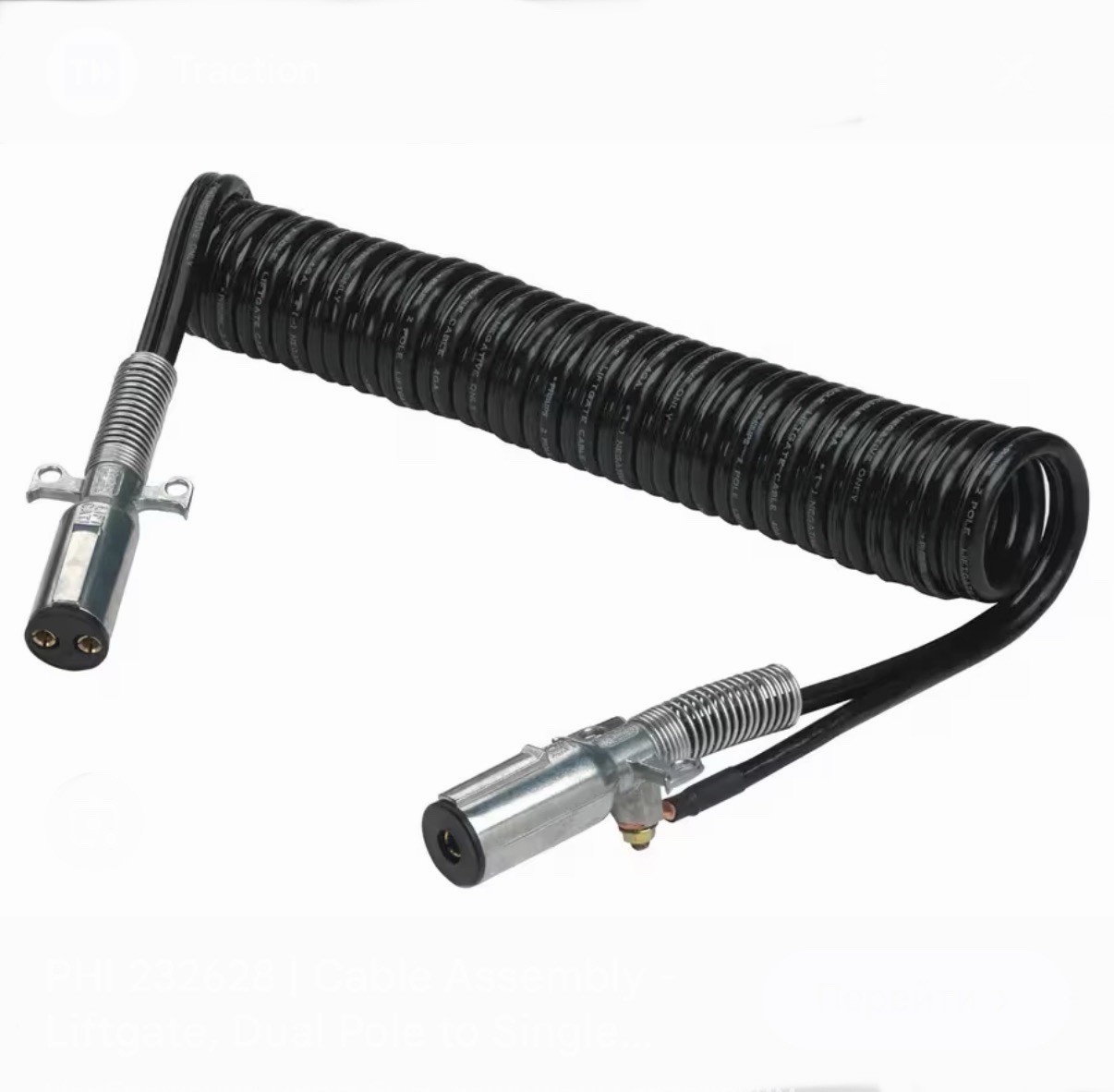 Genuine Phillips 23-2628 Liftgate Coil 15FT Dual Pole to Single Pole Cable