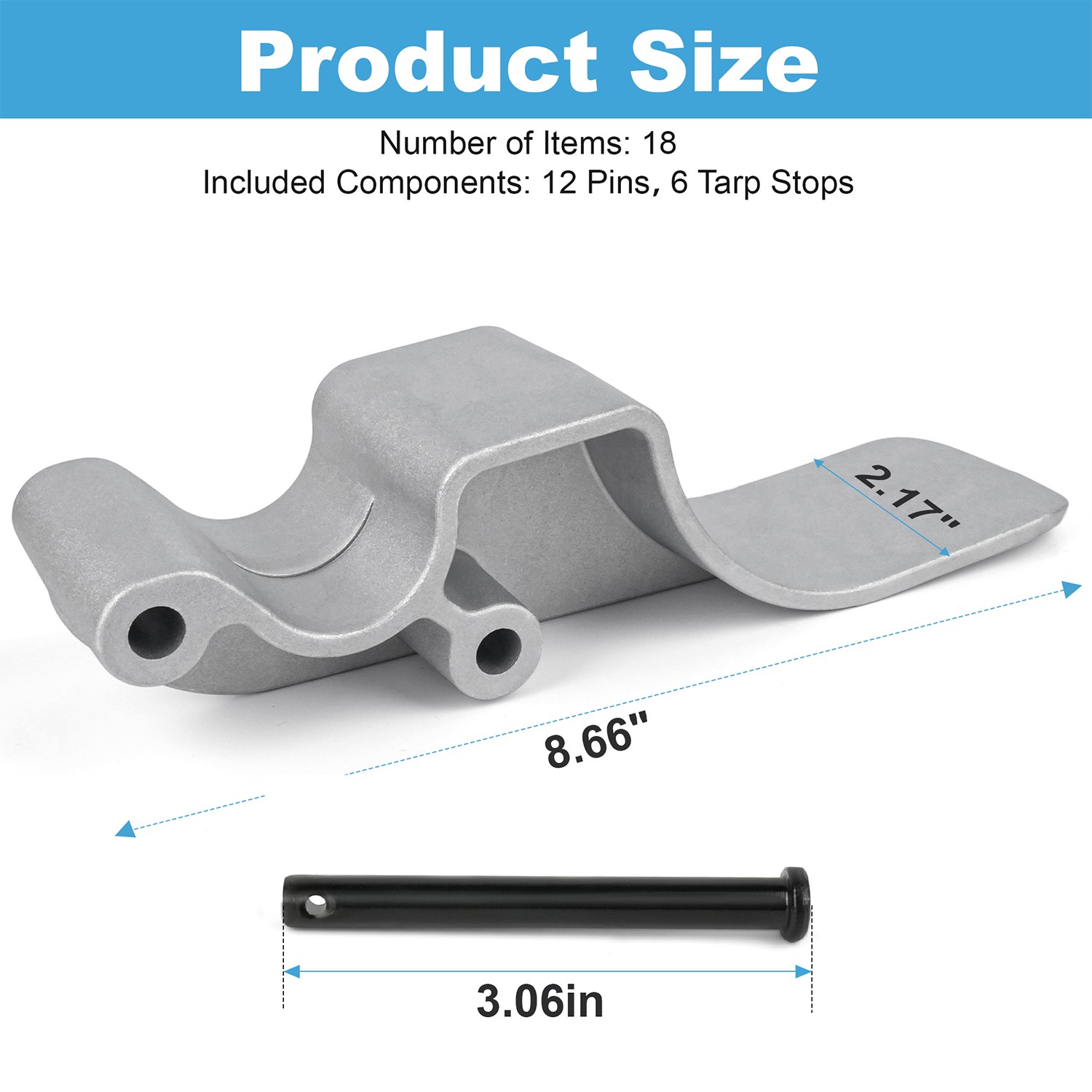 1705775 Easy-Off Cast Aluminum Offset Tarp Stop Upright Kit-6 Tarp Stops-12 Pins