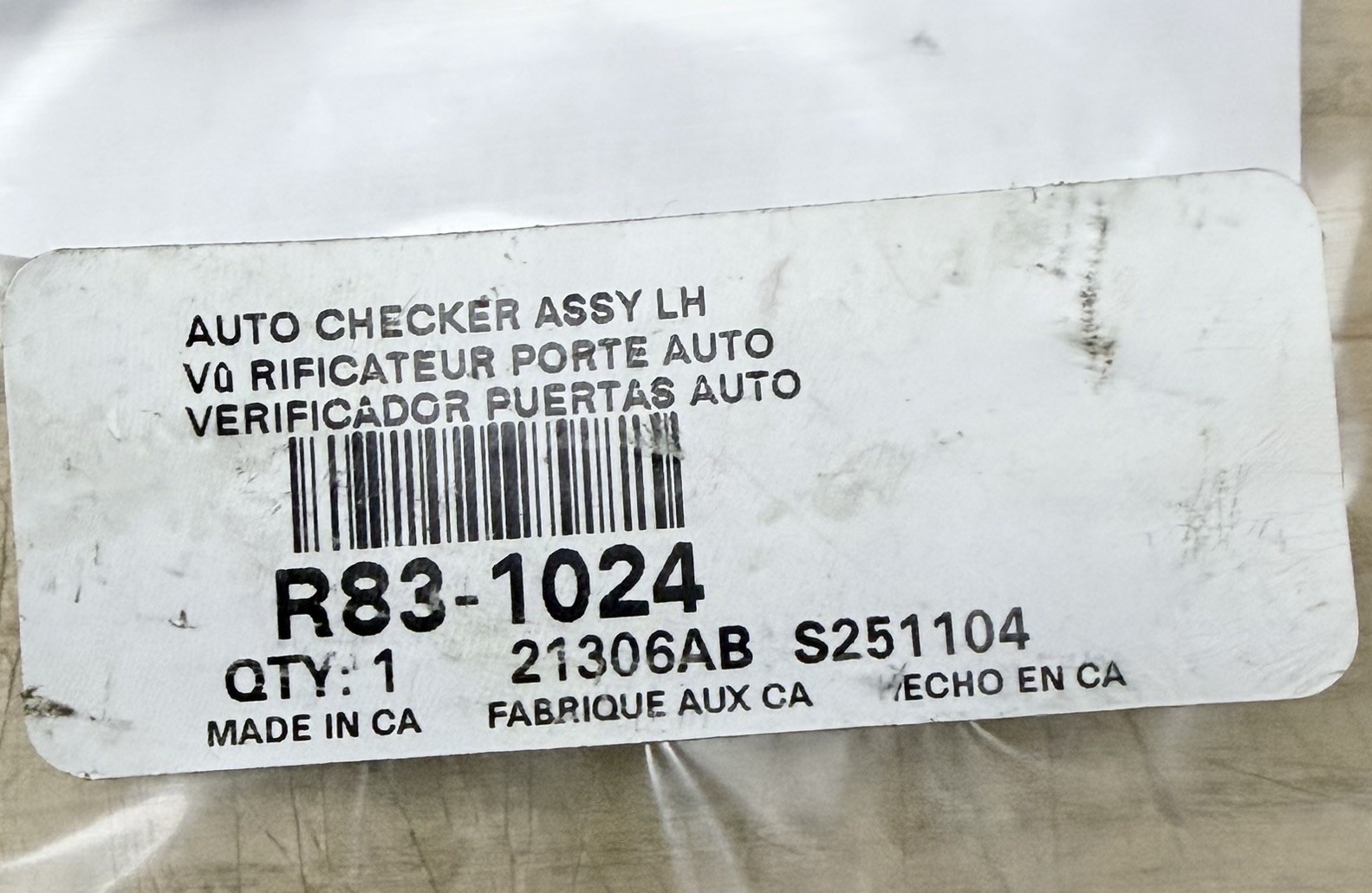 AUTO CHECKER ASSEMBLY LH R83-1024 STOP CHECKLINK REPLACEMENT