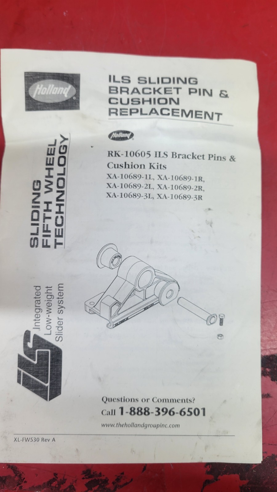 HLD RK10605 GENUINE SAF HOLLAND KIT-BRACKET PIN & CUSHION NOS