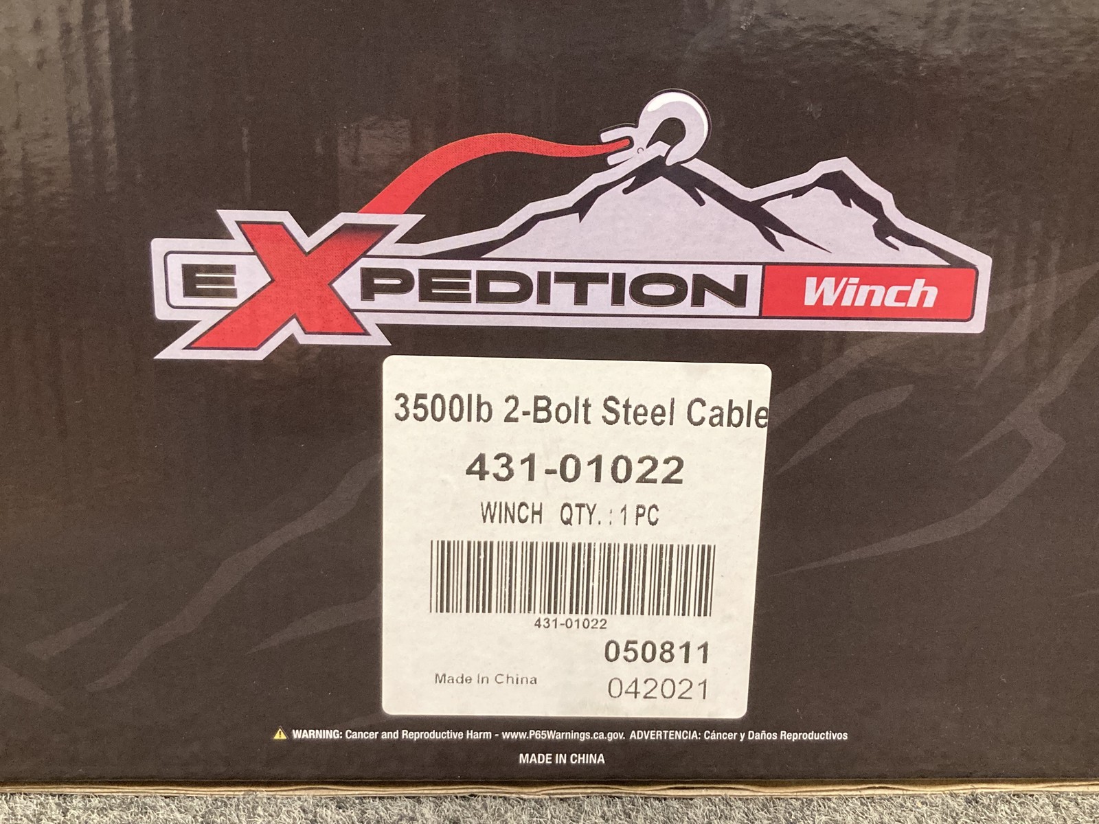 New Genuine All Balls 431-01022 Expedition Winch, 3500lb 2-Bolt Steel Cable