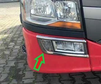 Scania S/R Series S500/R450 2017Up Chrome Fog Light Frame Trim 2 Pieces.