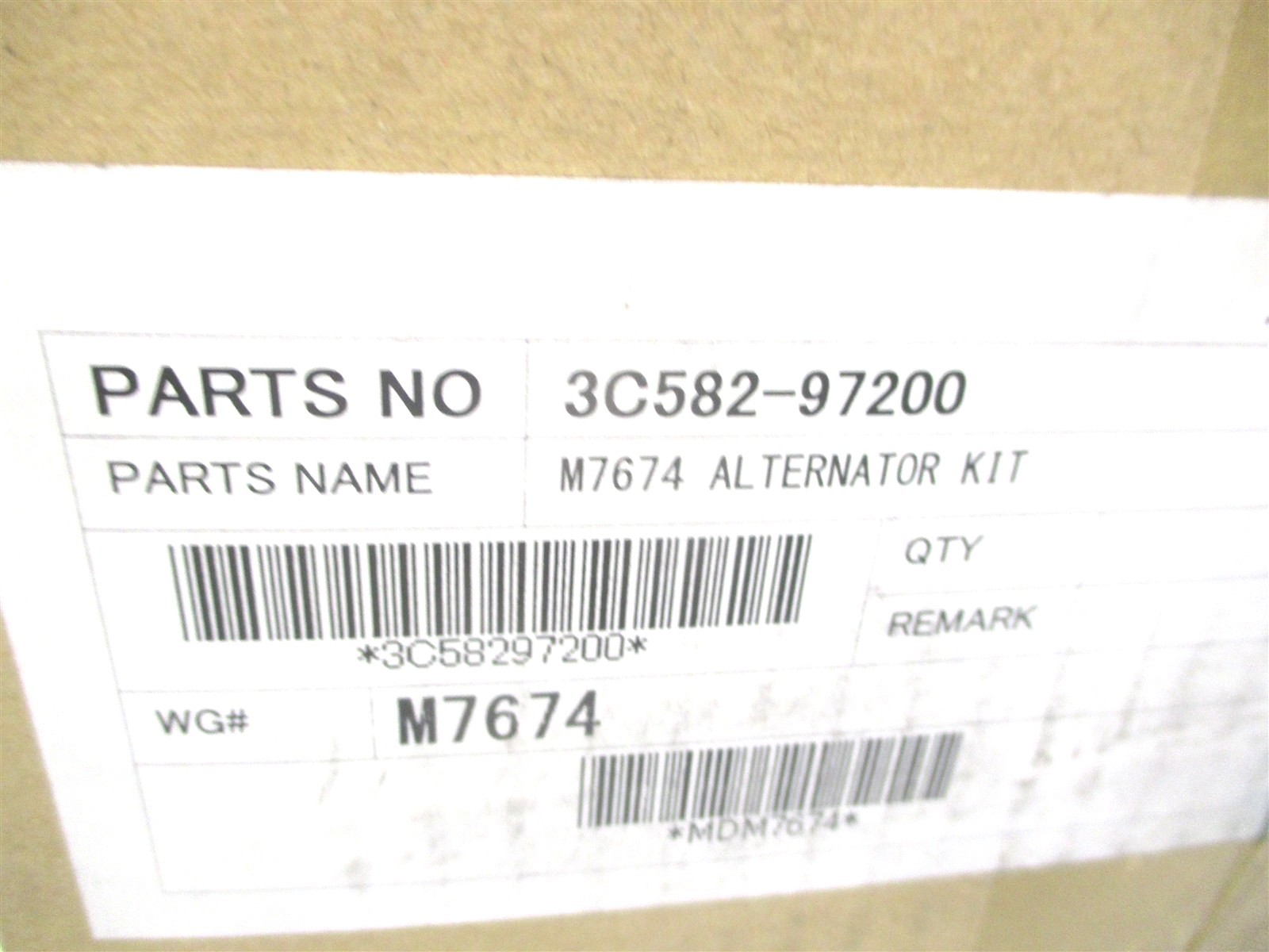 3C582-97200 GENUINE KUBOTA ALTERNATOR KIT M5040 M6040 M7040, M8540 3R600-64010
