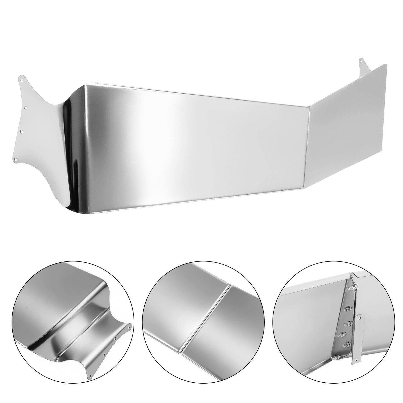 For Peterbilt 377 378 379 335 386 Silver 13″ Drop Sun Visor 304 Stainless Steel