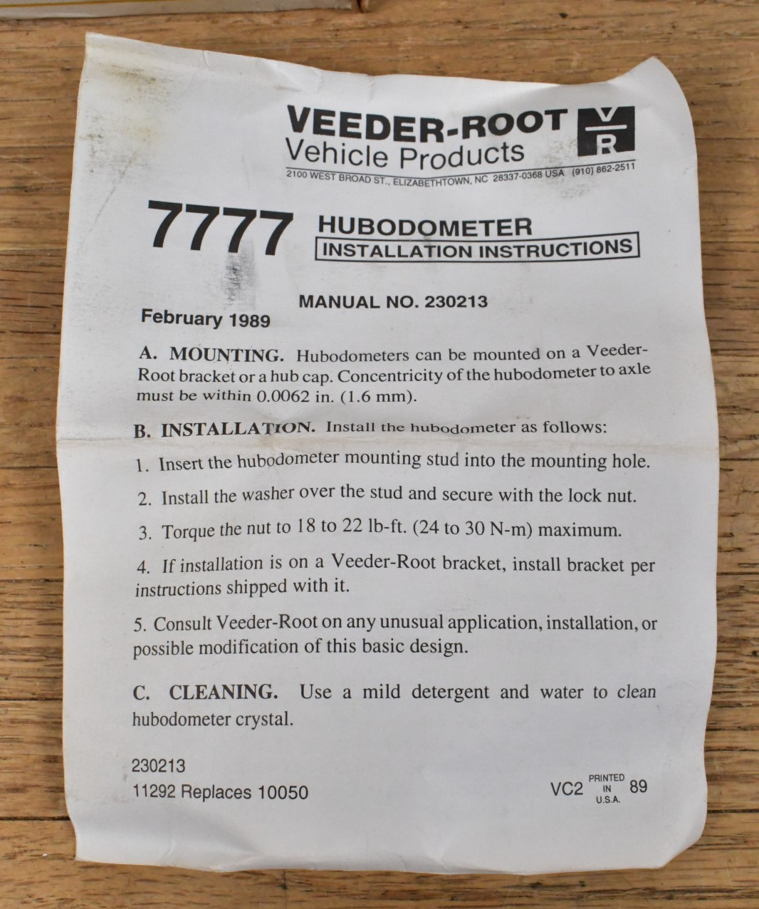 Veeder-Root Original HUBODOMETER Hub Odometer 777717-490 in Original Box USA