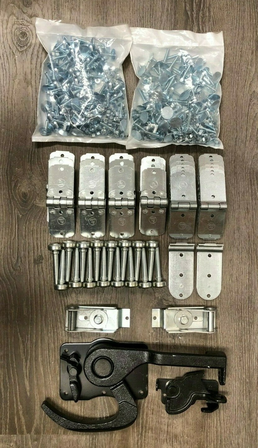 46 Piece TODCO Style Trailer Roll Up Door Hardware Kit- 1″Rollers- Lock & Keeper