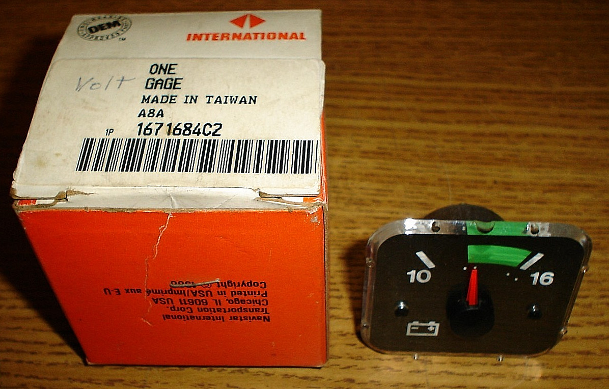 Genuine International Volt Meter Gauge Navistar P/N 1671684C2 Voltmeter OEM NOS