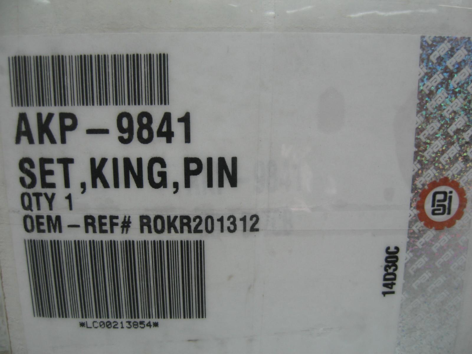 King Pin Set PAI # AKP-9841 Ref. # Rockwell Meritor R201312 KIT1312 FAK4568 K585