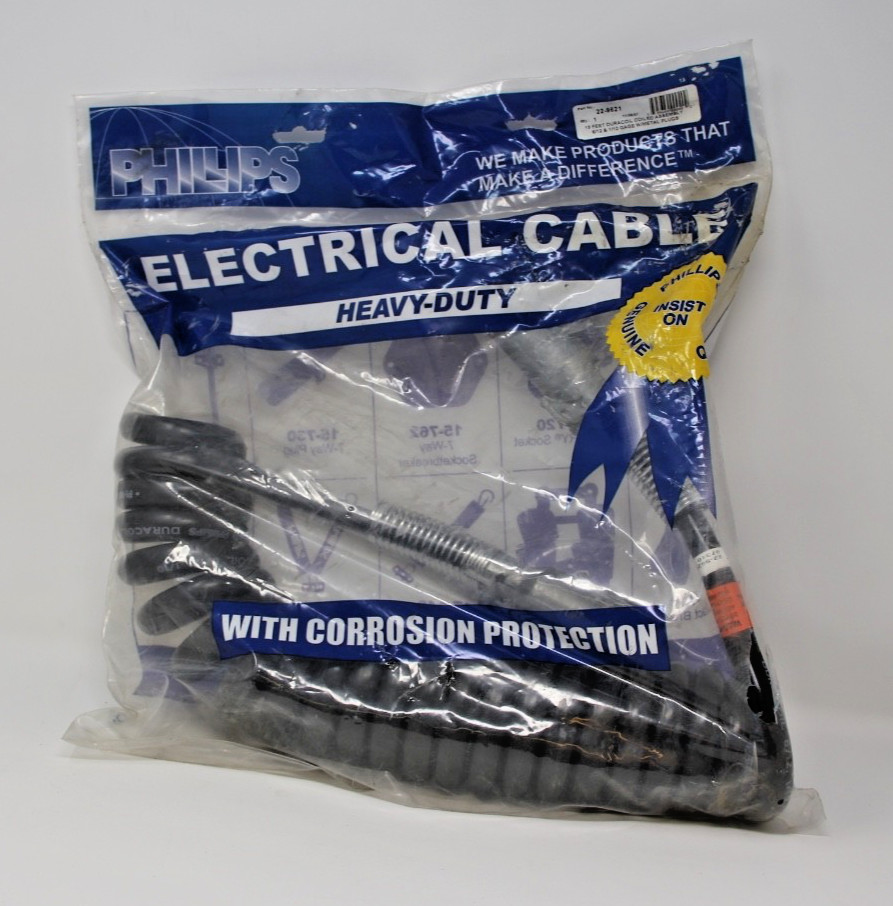 Phillips Industries 22-9621 Abs Coiled Cable 15 Ft W Zinc Die Cast Plug New