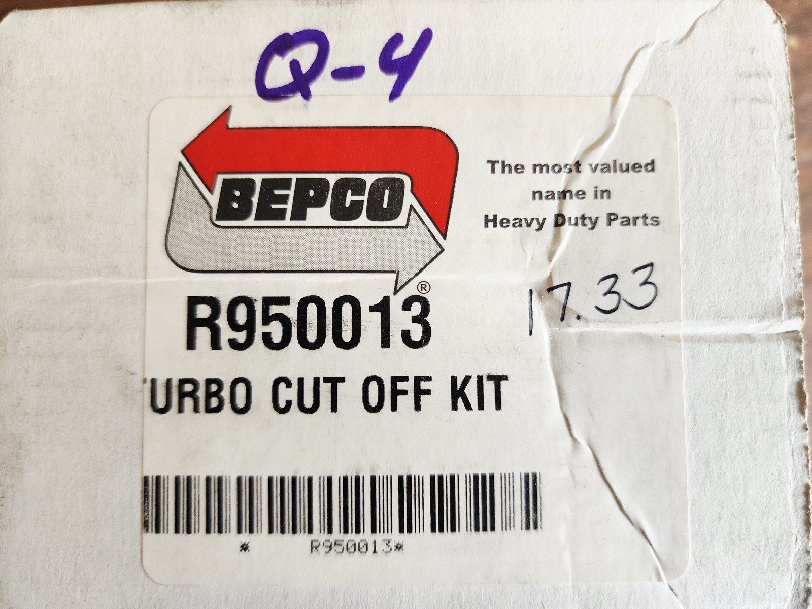 Bepco R950013 Turbo Cut Off Kit