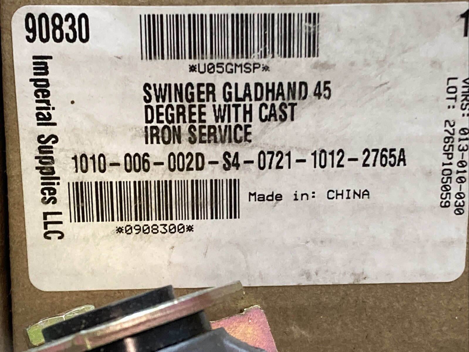 NEW GENUINE PHILLIPS 12-4546 45° w/ cast iron service gladhand, IMPERIAL 90830