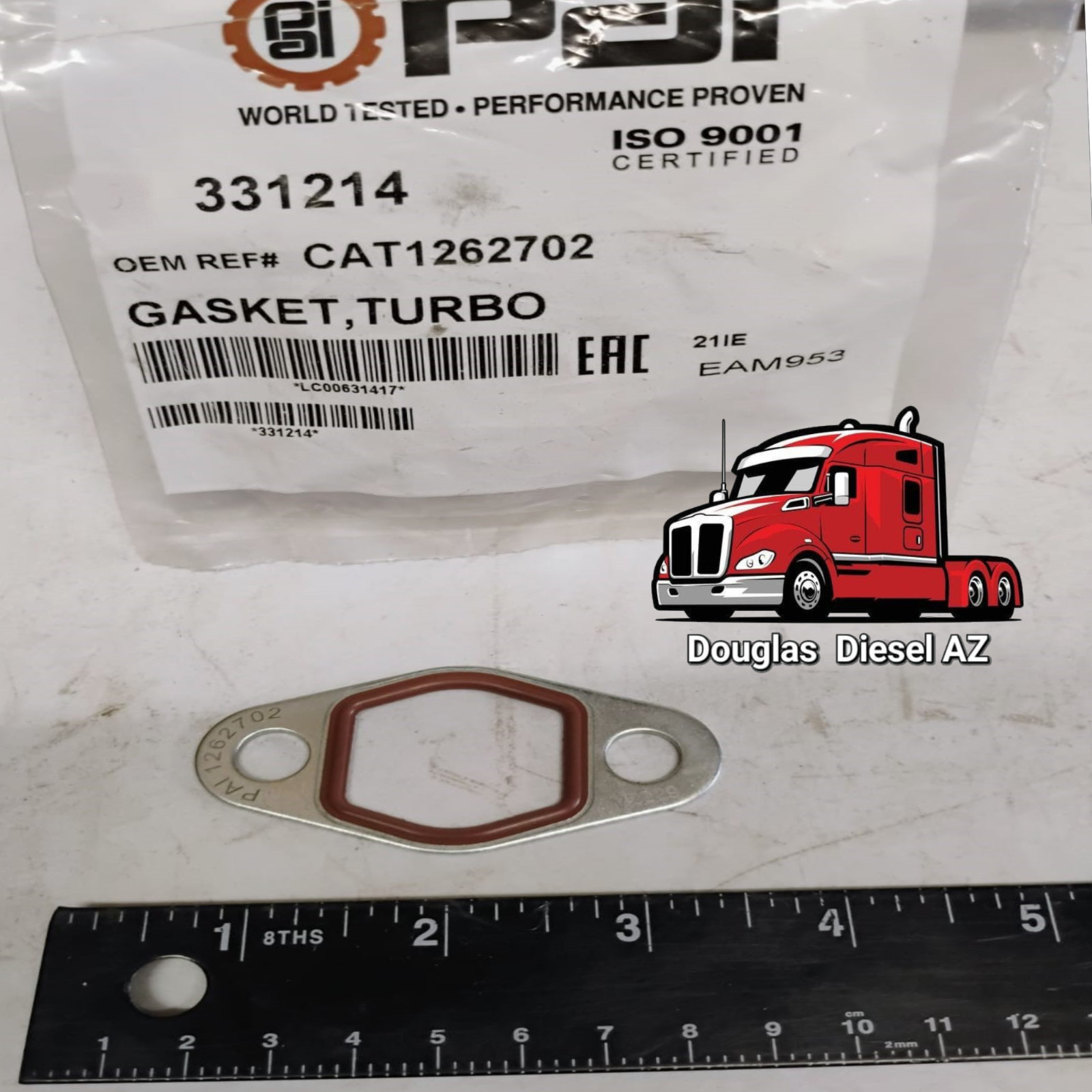 OIL DRAIN TURBO GASKET for CAT 3406E & C15. PAI# 331214 Ref# CATERPILLAR 1262702