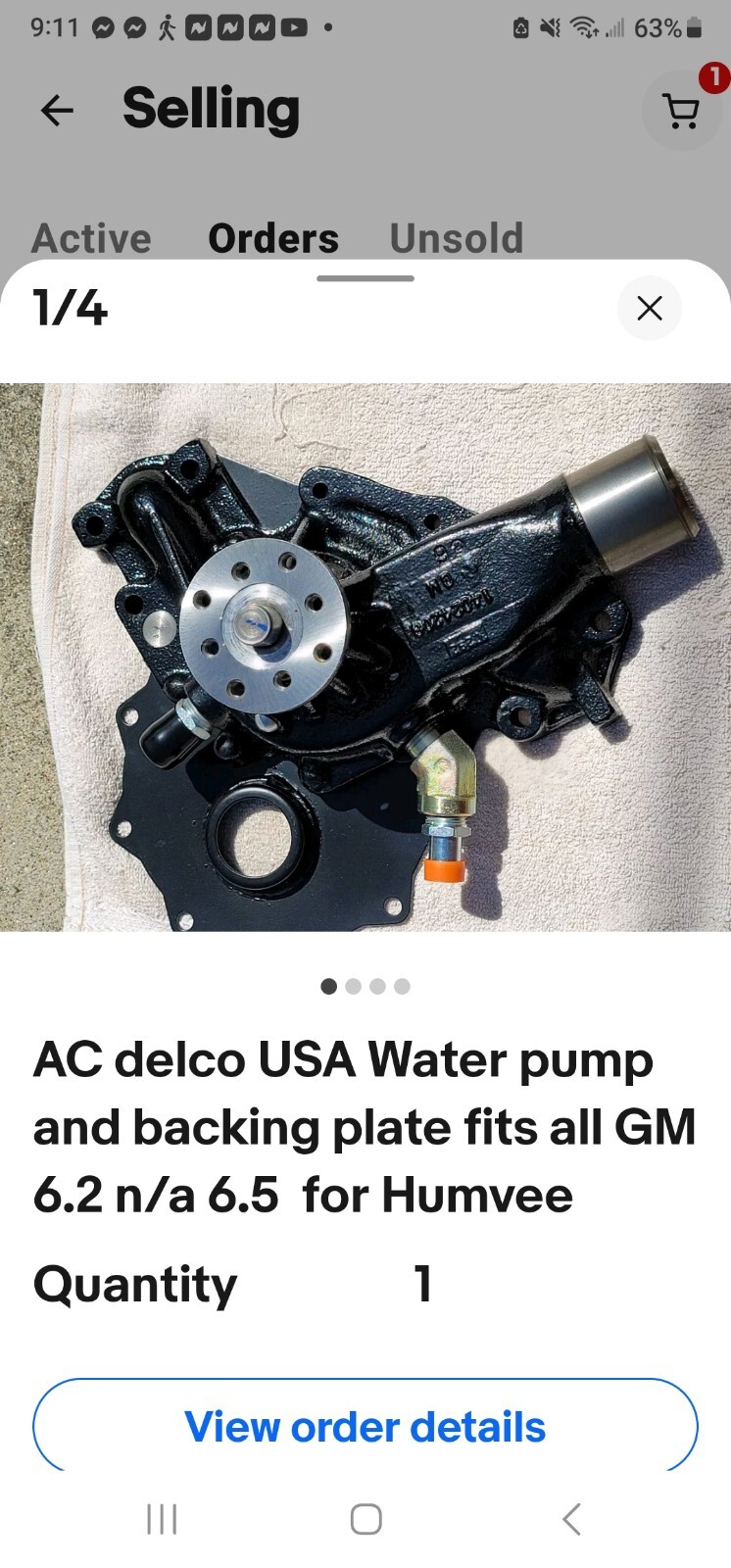 AC Delco USA HMMWV HUMVEE GM Water Pump and Backing Fits all GM 6.2 & 6.5 NA