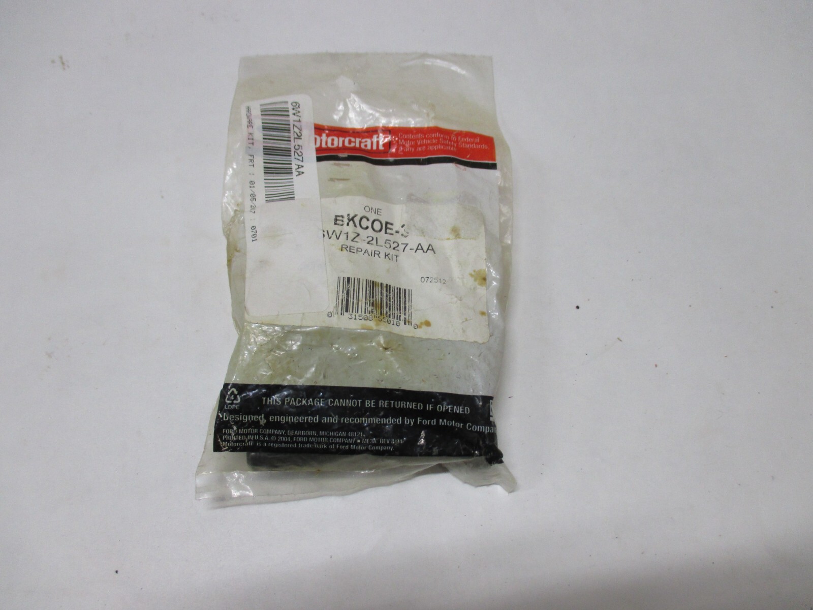 6W1Z-2L527-AA CALIPER REPAIR KIT FORD MOTORCRAFT BKOCE-3 BOLTS, PINS & SEALS NEW