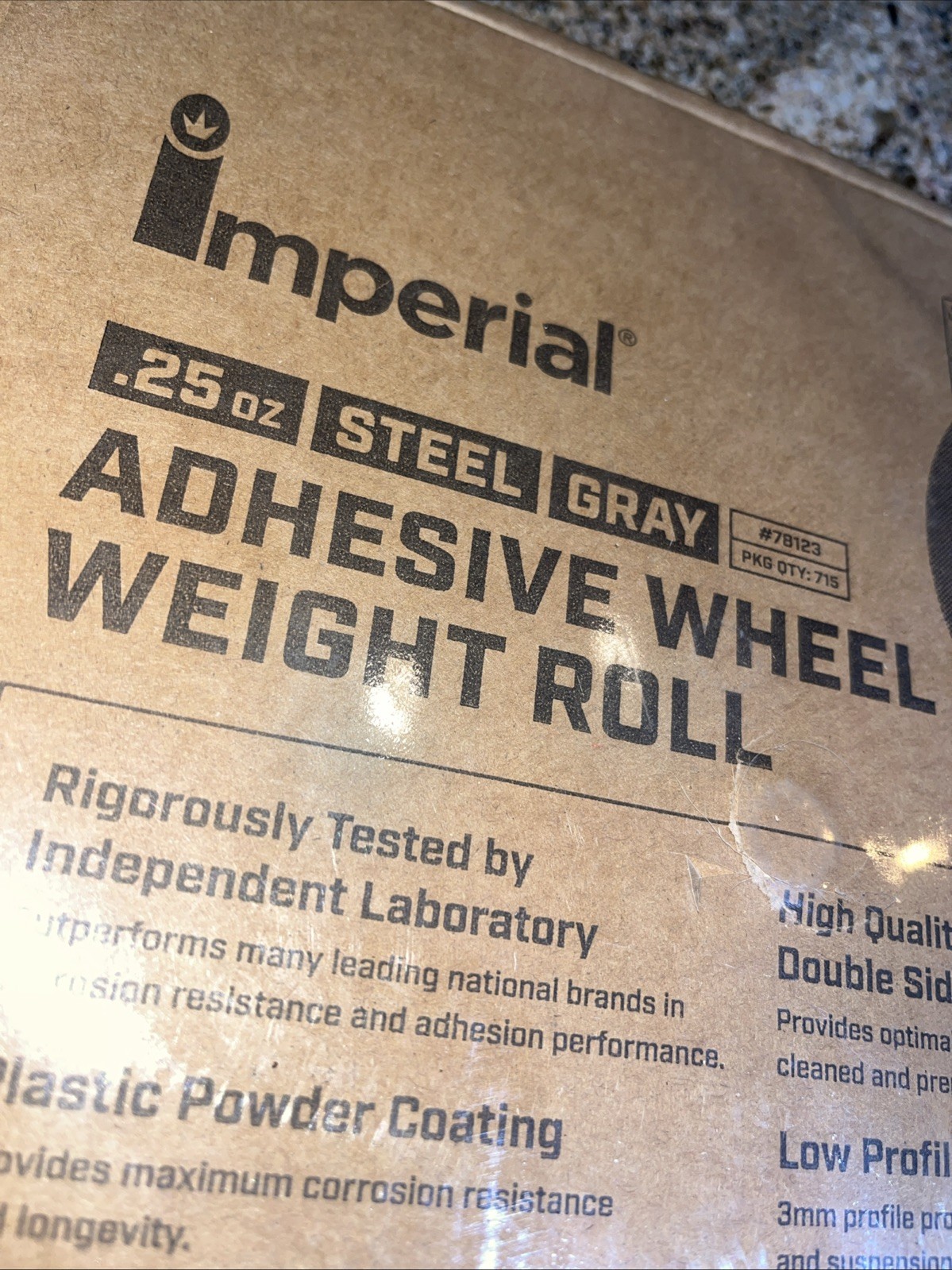 Imperial 781230 .25 oz Steel Gray Adhesive Wheel Weights Roll QTY 715 NEW IN BOX