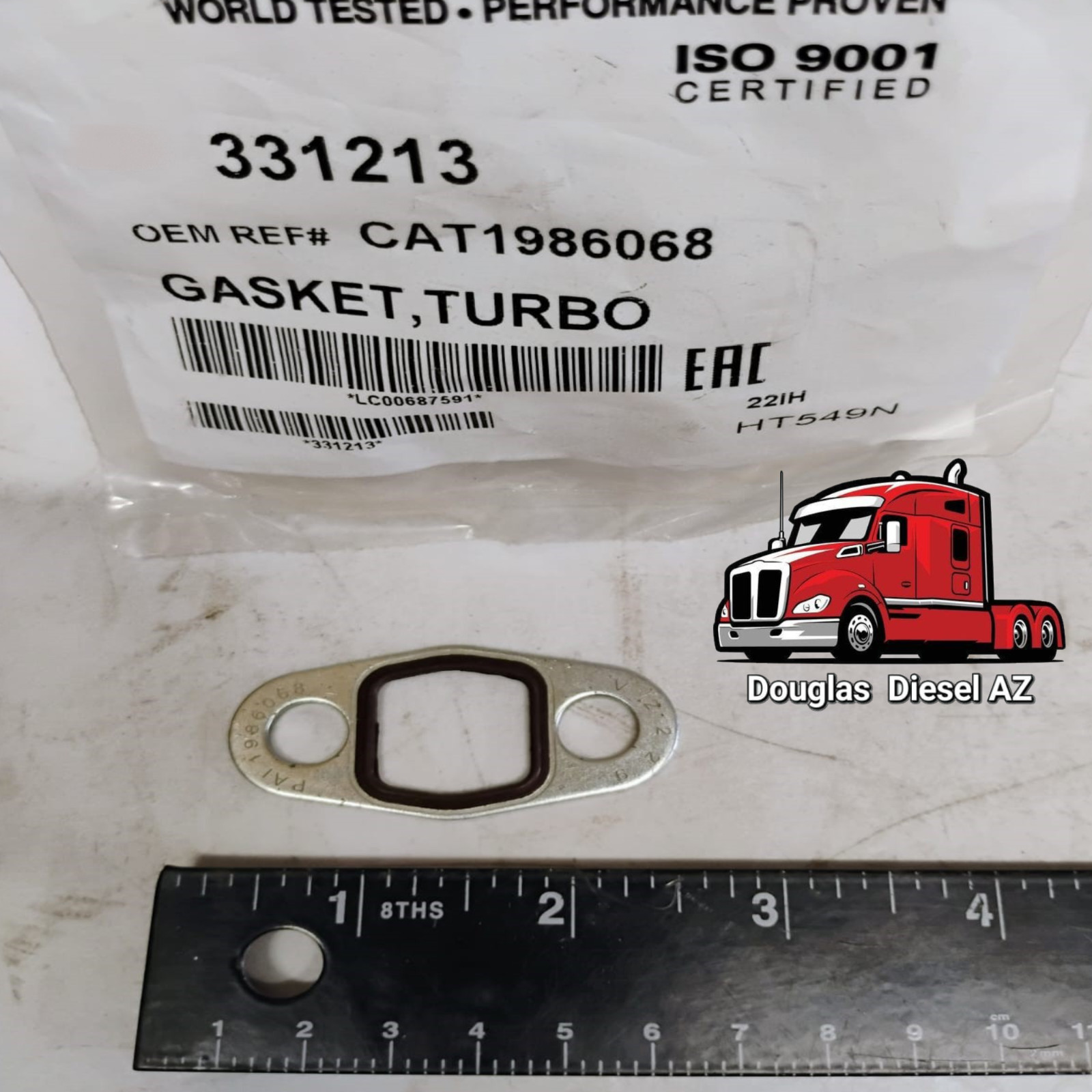 TURBO OIL DRAIN & SUPPLY GASKETS for C15. PAI Brand. Ref. # CAT. 1262702 1986068
