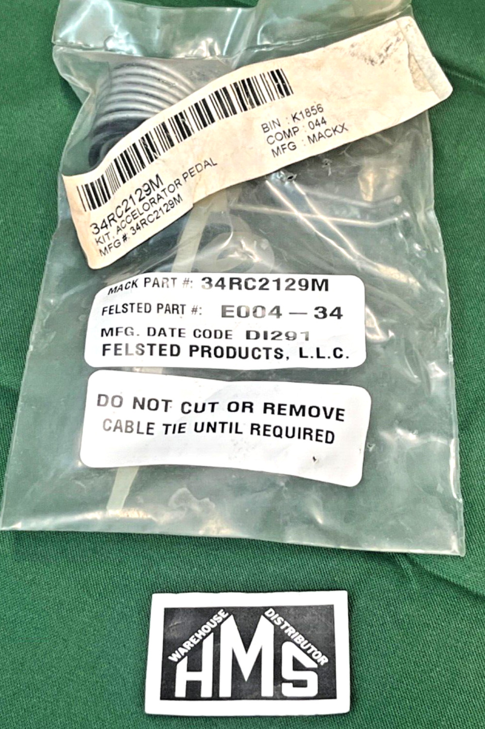34RC2129M MACK FELSTED E004-34, SPRING REPLACEMENT ACCELORATOR PEDAL KIT