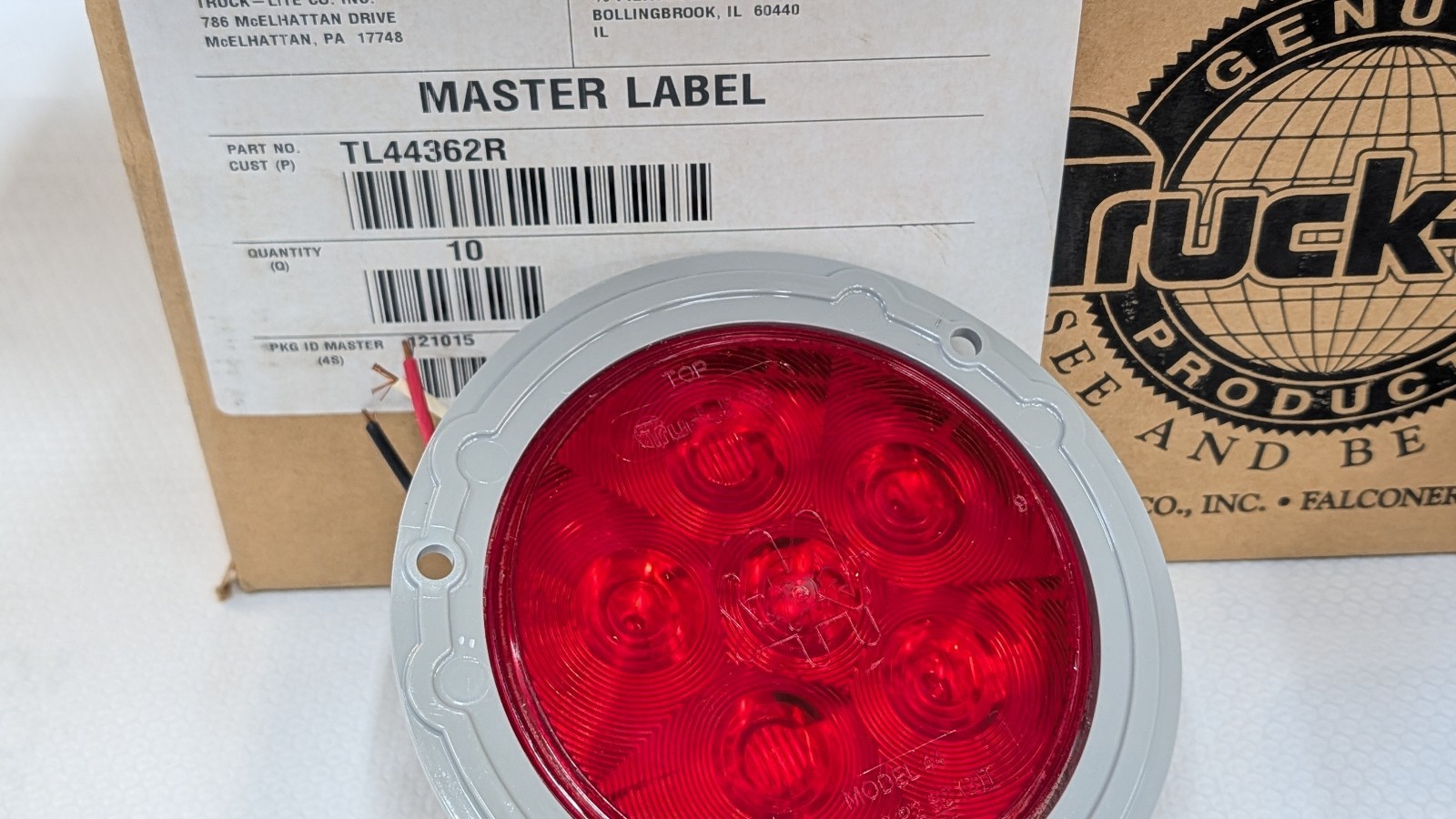 10 PACK 44362R Truck-Lite Super 44 LED 6 Diode Stop Turn Tail Light Lamp Flange