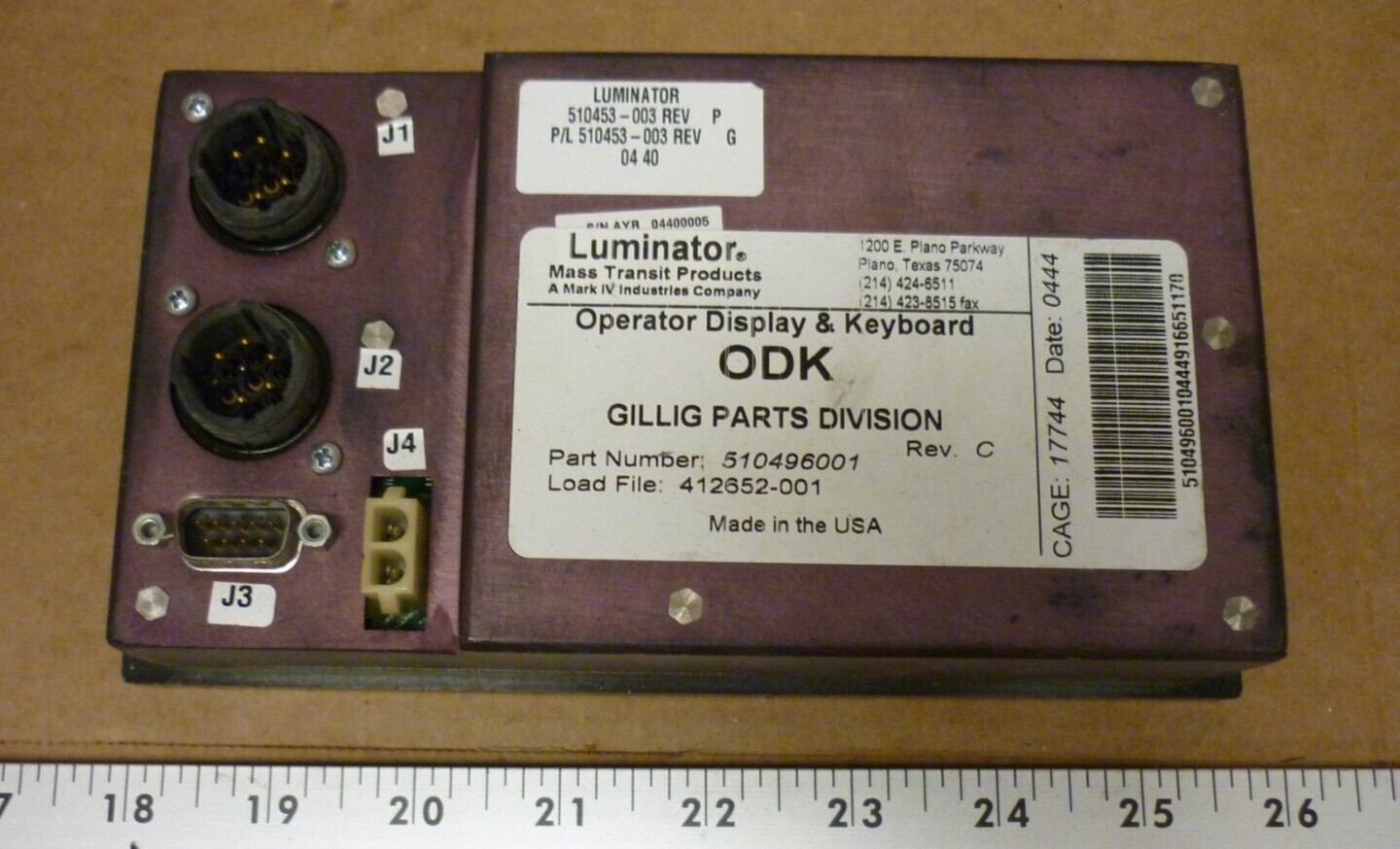 Luminator Operator Display and Keyboard #510496001 (No Output)