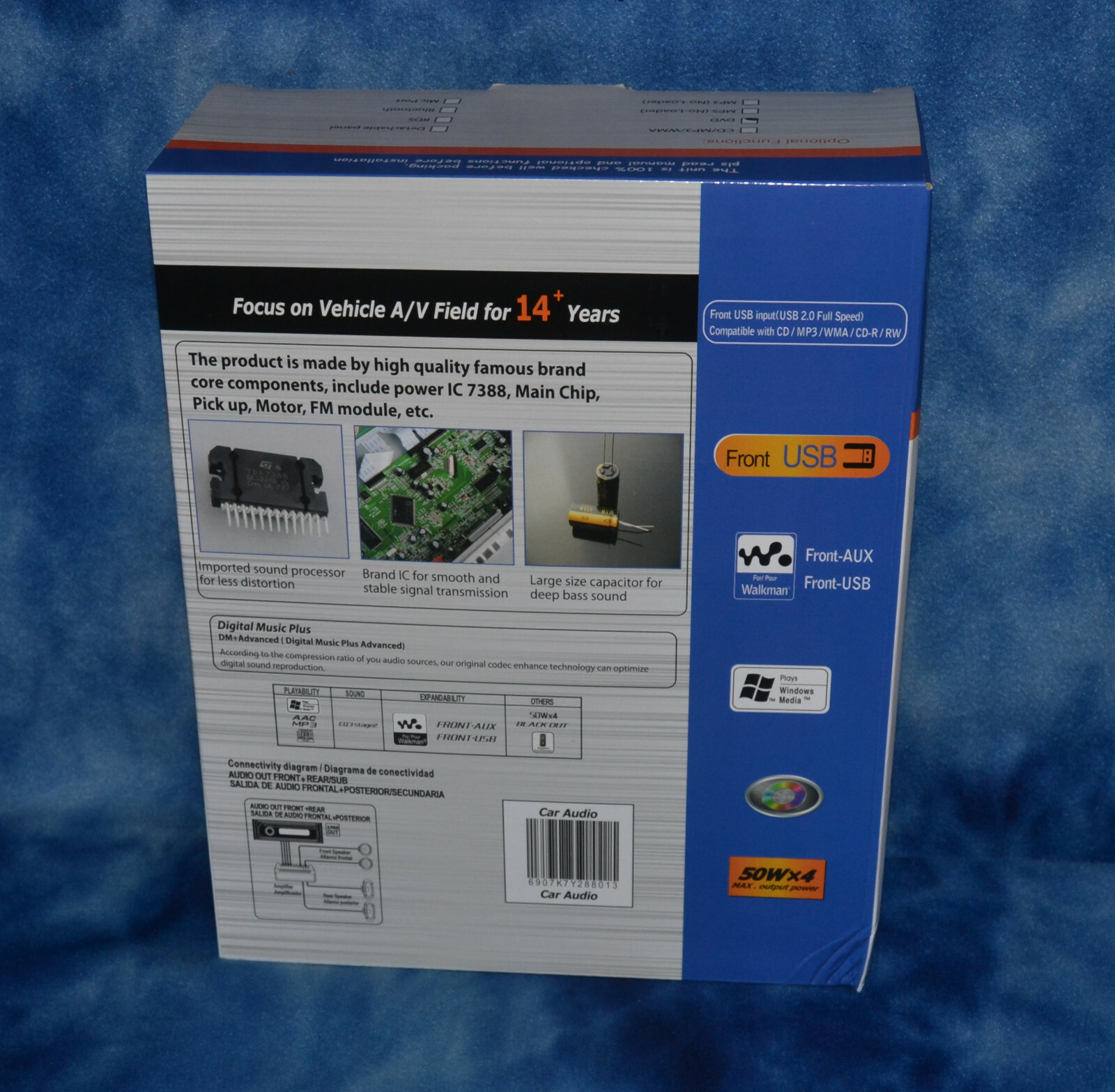 CUSTOM RADIO CORP RADIO 1DIN BUS MEDIA PLAYER REMOTE USB SD DVD 50WX4