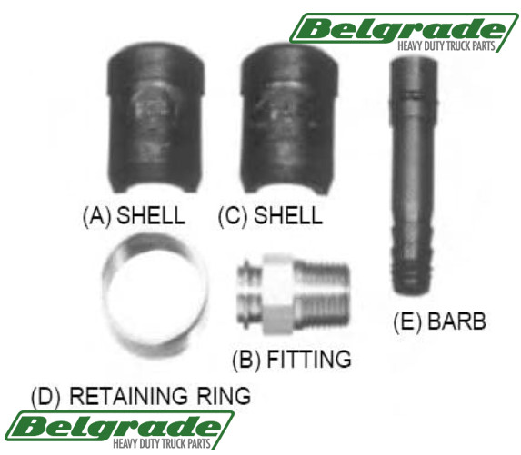Tramec 31402 3/8” NPTF Air Brake Hose End Fitting Kit for 3/8″ Hose