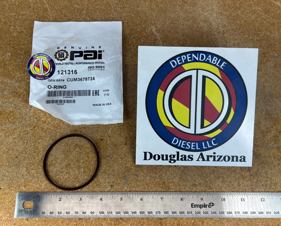 O-ring for a Cummins ISX Water Pump. PAI # 121316 Ref.# 3678724