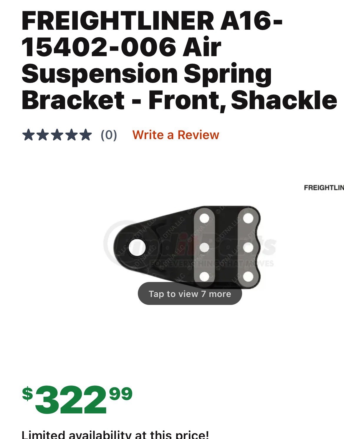 Freightliner A16-15402-006 Air Suspension Spring Bracket , Front , Shackle