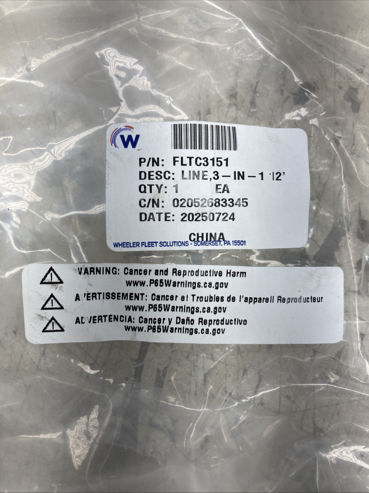 Fleetrite Trailer Air Brake Air Line Assembly FLTC3151 (New Old Stock)