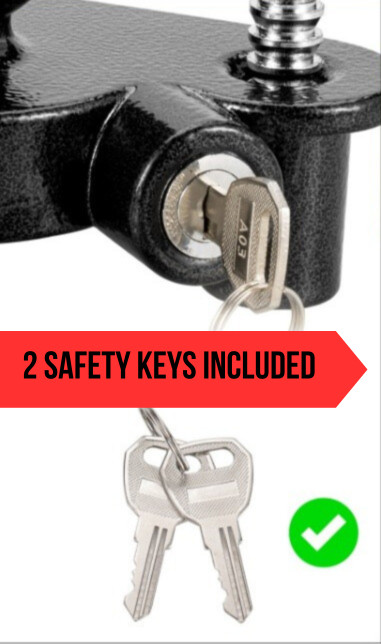 Trailer Hitch Lock 50mm Tow Ball Towing Bar Security Coupling Adjustable 2 Keys