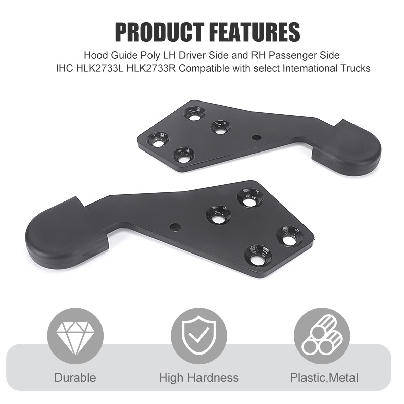 Pair LH+RH HLK2733L HLK2733R Hood Guide Poly For Select International Trucks