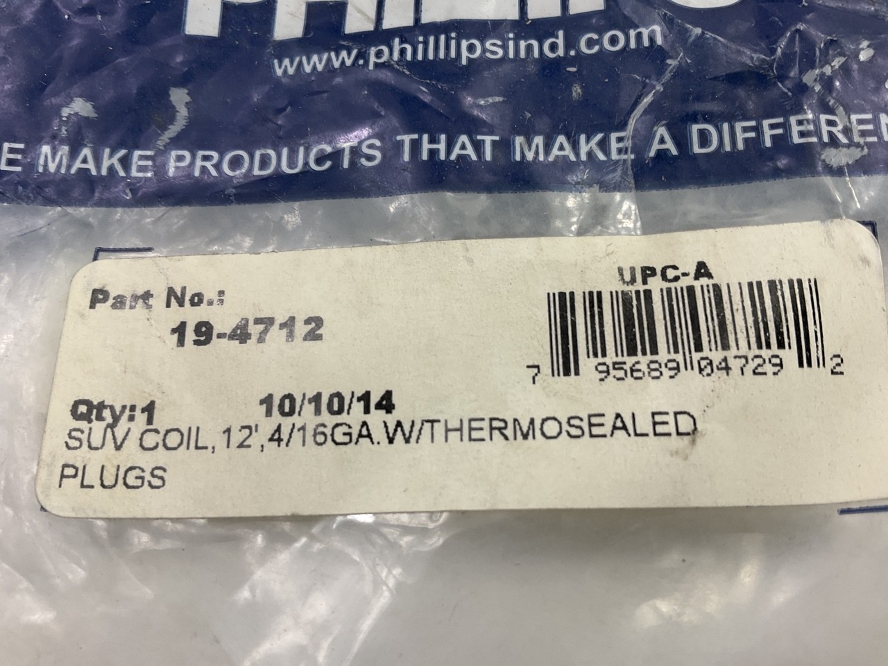 Phillips 19-4712 STA-DRY 12′ Coiled 4-Way Light Duty Cable – Blue