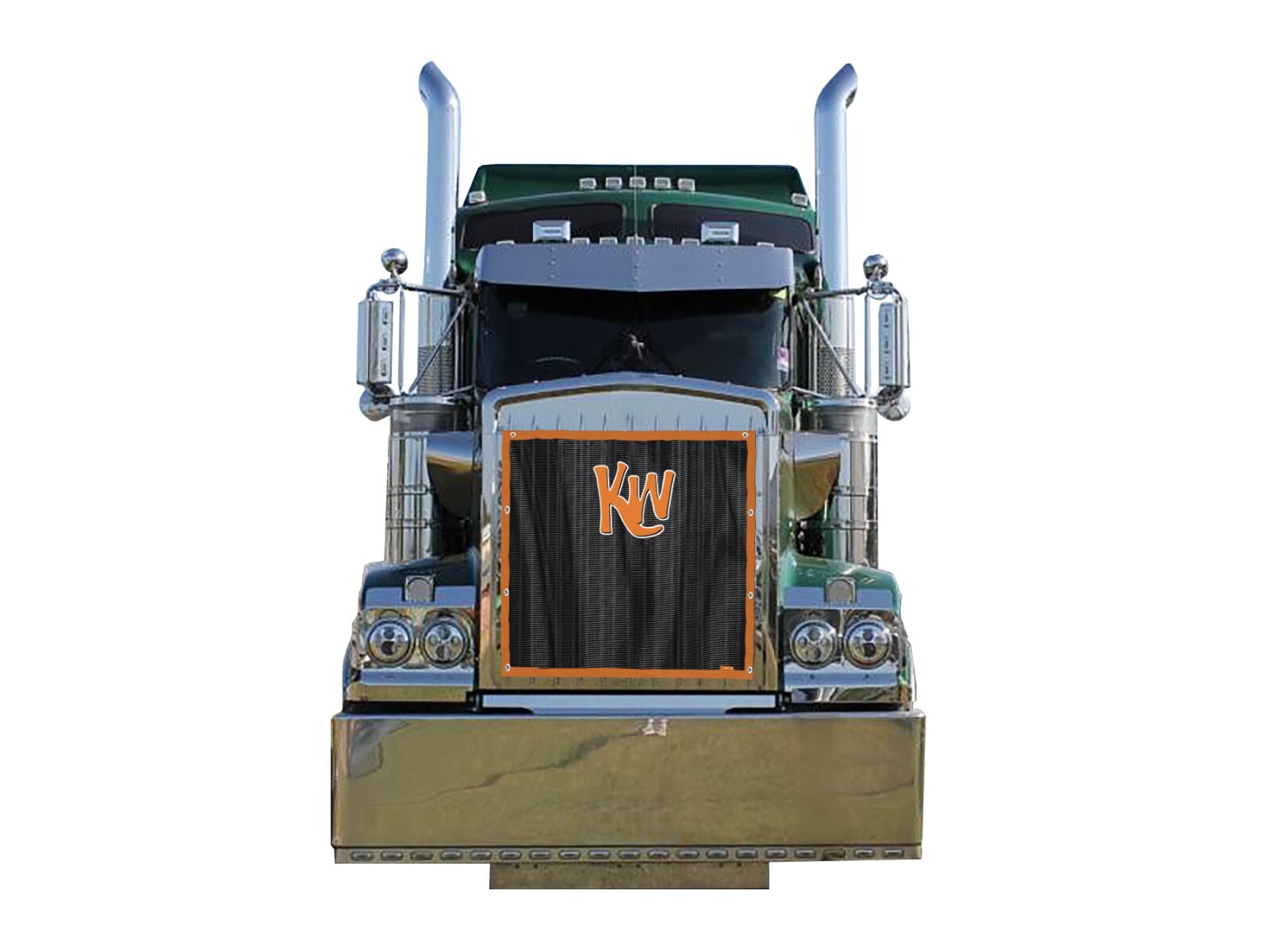Premium Orange KW Mesh Bug Screen Fits Kenworth W900B by GrilleAdz