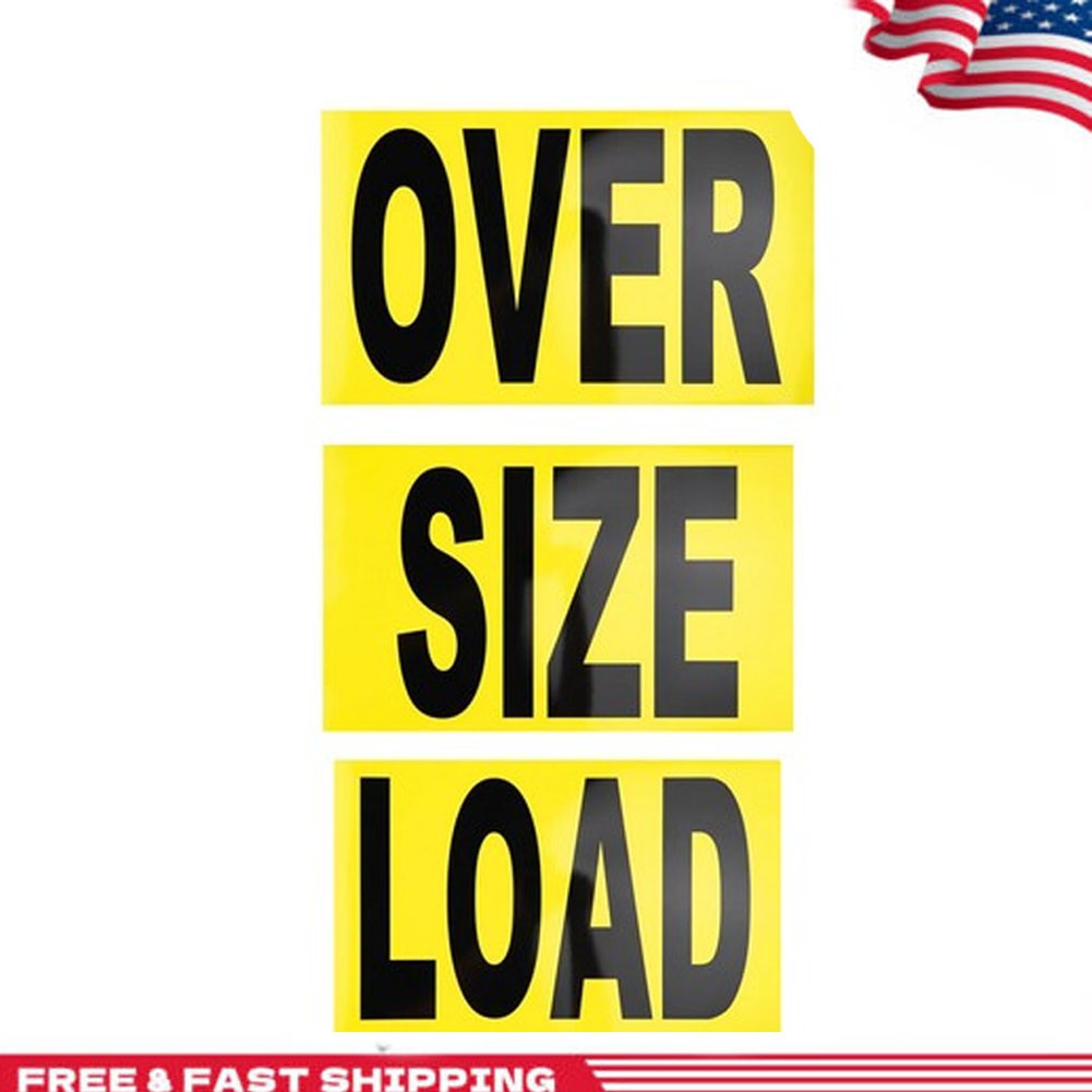 12″x60″ 3 piece Magnetic Oversize Load Sign for Escort/Pilot Car ~ Truck Safety