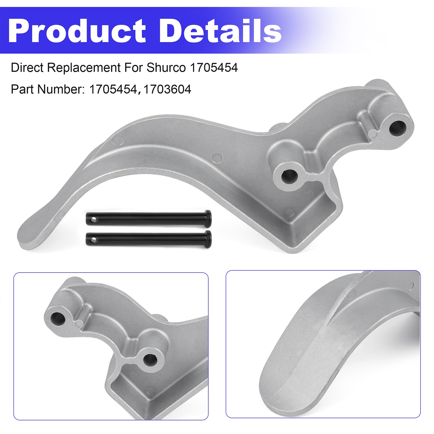 Easy-Off Aluminum (Cast) 6″ Offset Stop Upright kit 1705454-6 Tarp Stops-12 Pins