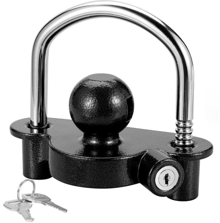 Trailer Hitch Lock 50mm Tow Ball Towing Bar Security Coupling Adjustable 2 Keys