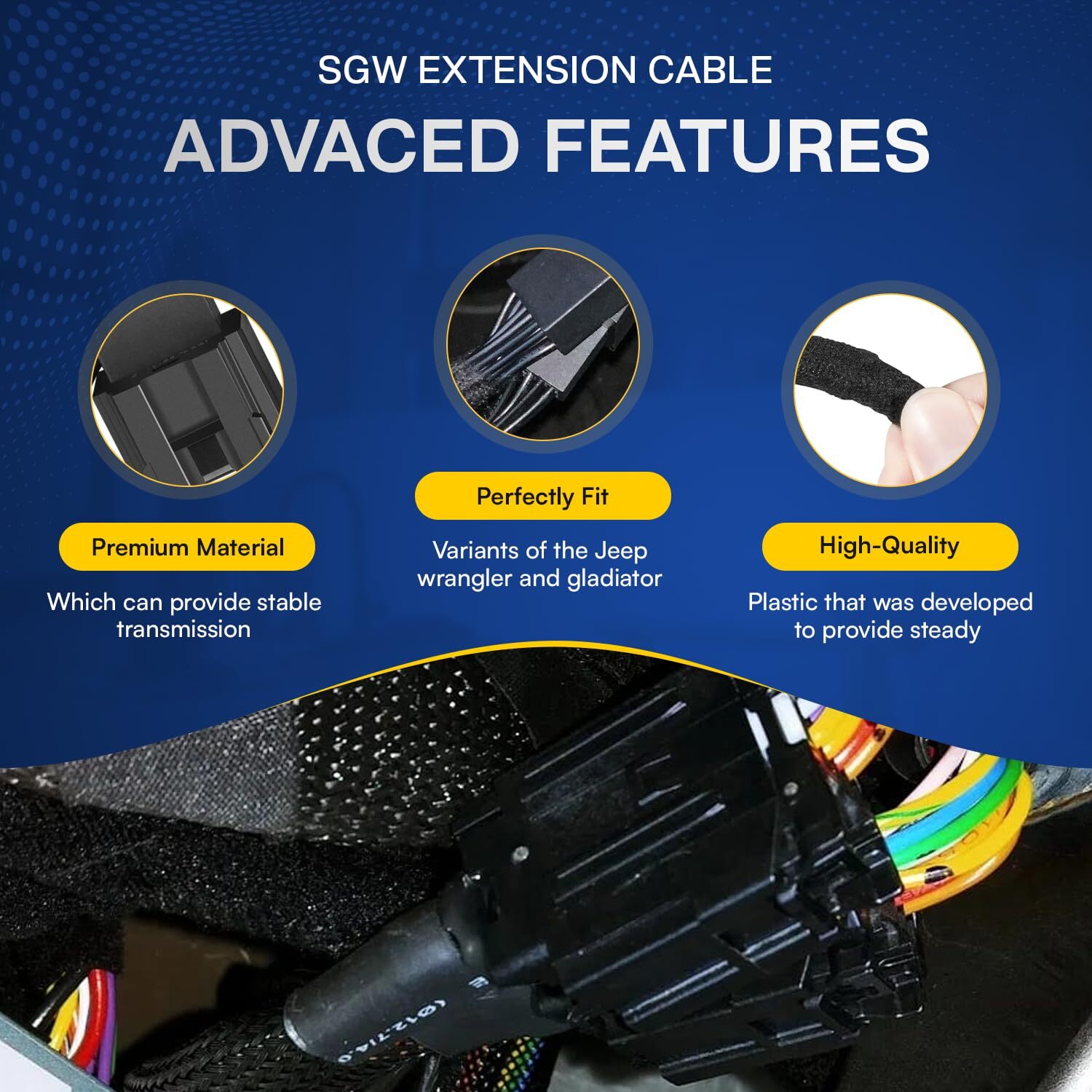 SGW Extension Cable For Jeep Gladiator 2020+,Wrangler JL 2018+,for Tazer DT, JL