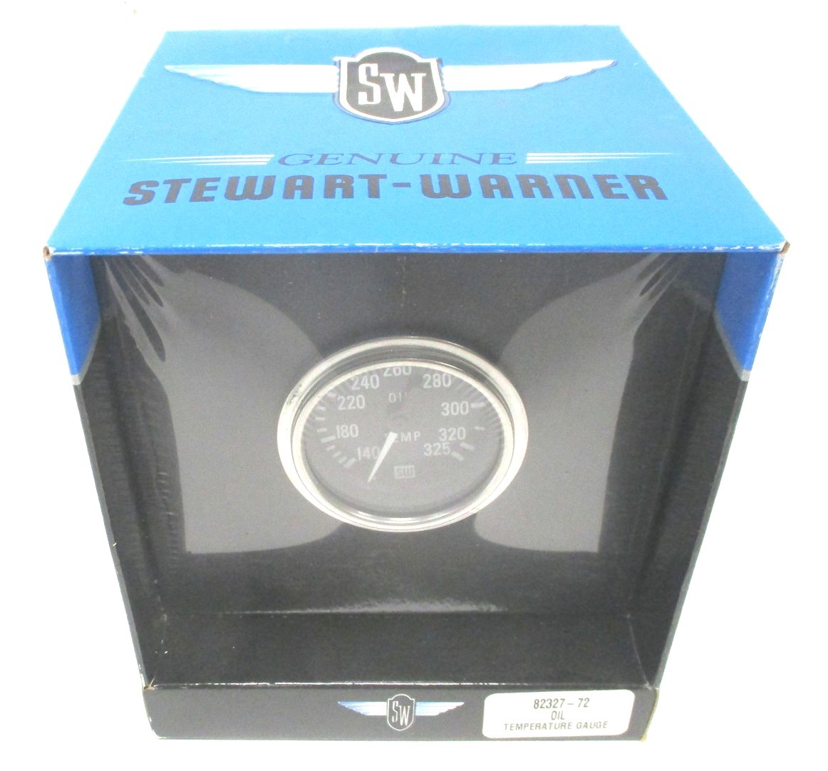 82327-72 NEW STEWART WARNER DELUXE OIL TEMP GAUGE 2 1/16″ 140-325 DEGREES F