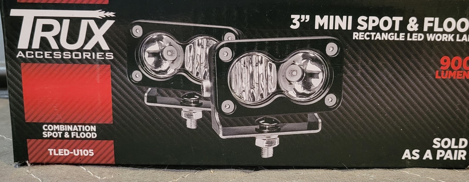 Trux TLED-U105 3″ RECTANGLE MINI COMBINATION SPOT & FLOOD LED WORK LAMPS NIOB