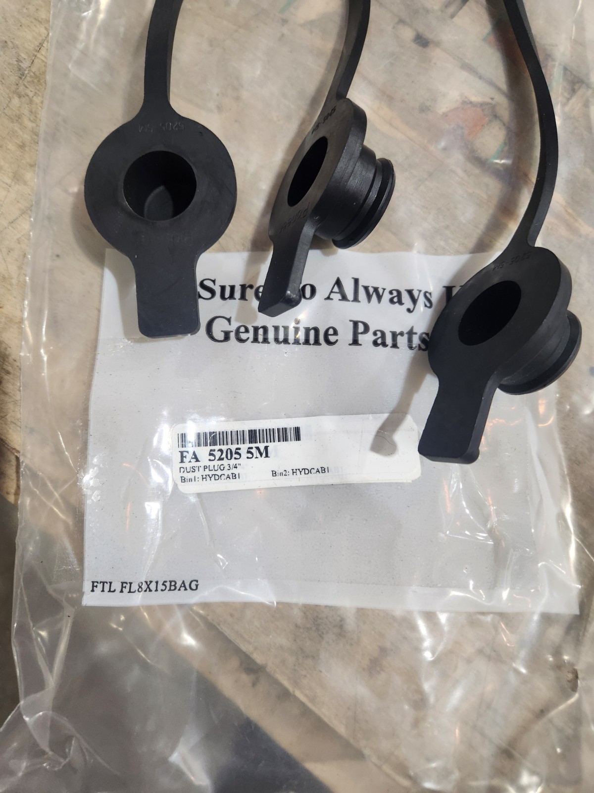 Qty 3** Parker 5205-5M Rubber 3/4” Dust Plug for 4000 Series Quick Coupler